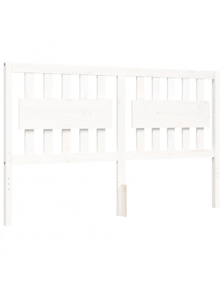 Giroletto con Testiera Bianco King Size in Legno Massello
