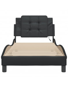 Giroletto con Luci LED Nero 90x190 cm in Similpelle 2