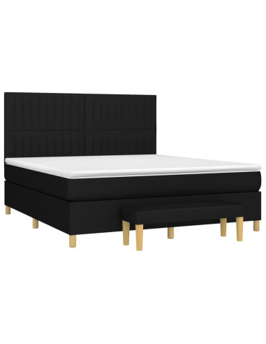 Giroletto a Molle con Materasso Nero 180x200 cm in Tessuto