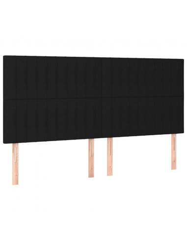 Giroletto a Molle con Materasso Nero 180x200 cm in Tessuto