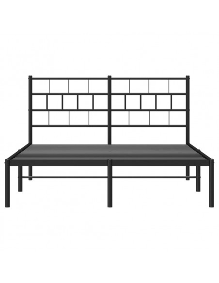 Giroletto con Testiera in Metallo Nero 140x190 cm