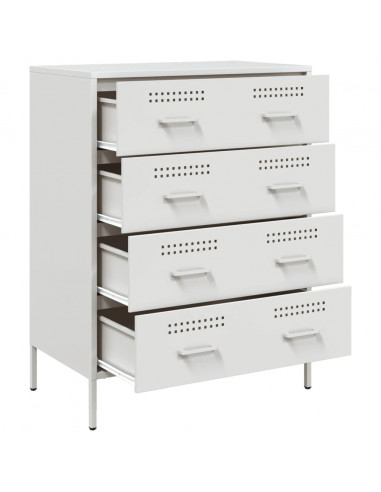 Credenza Bianca 68x39x89 cm in Acciaio