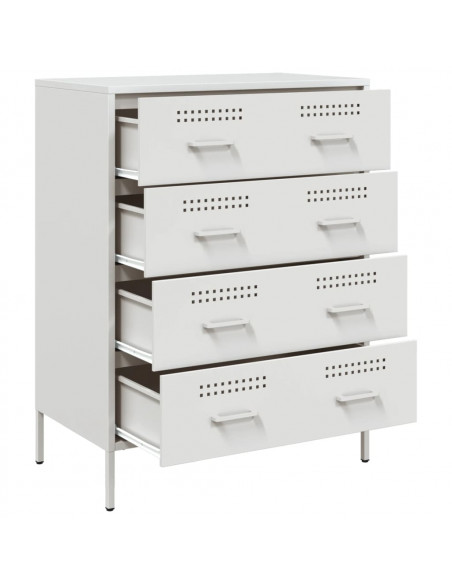 Credenza Bianca 68x39x89 cm in Acciaio