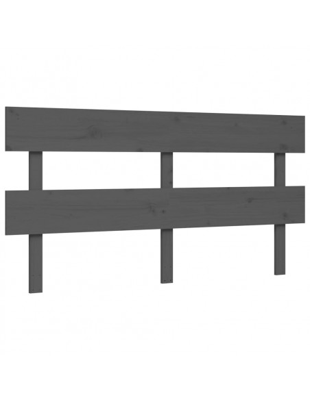 Letto per Anziani con Testiera Grigio King in Legno Massello