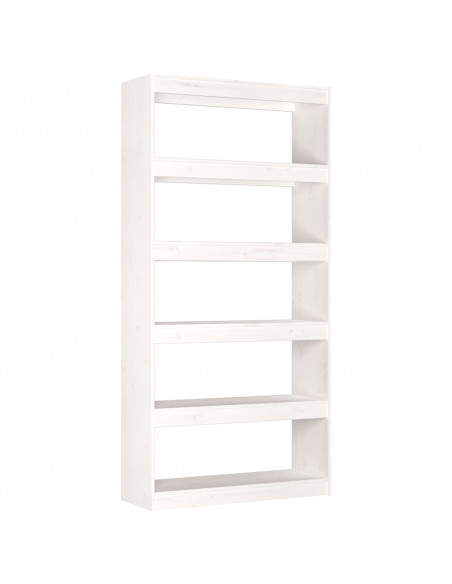 Libreria/Divisorio Bianco 80x30x167,4 cm Legno Massello di Pino