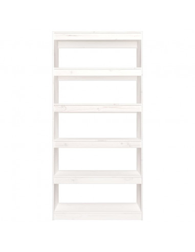 Libreria/Divisorio Bianco 80x30x167,4 cm Legno Massello di Pino