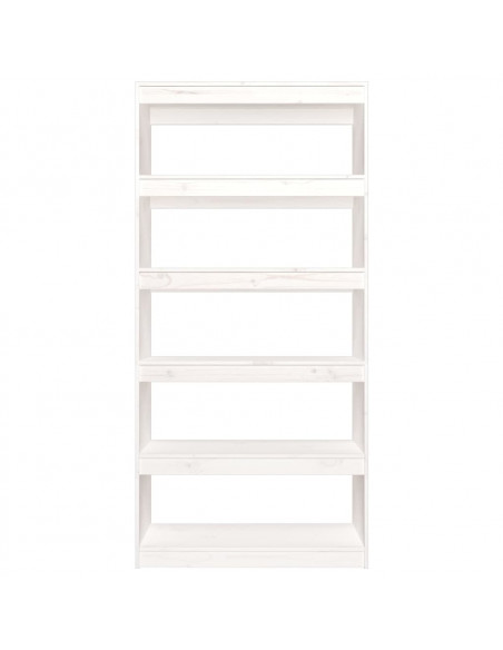 Libreria/Divisorio Bianco 80x30x167,4 cm Legno Massello di Pino