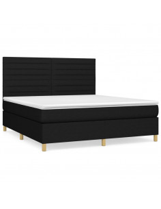 Giroletto a Molle con Materasso Nero 160x200 cm in Tessuto 2