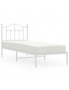 Giroletto con Testiera Metallo Bianco 80x200 cm 2