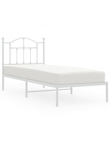 Giroletto con Testiera Metallo Bianco 80x200 cm