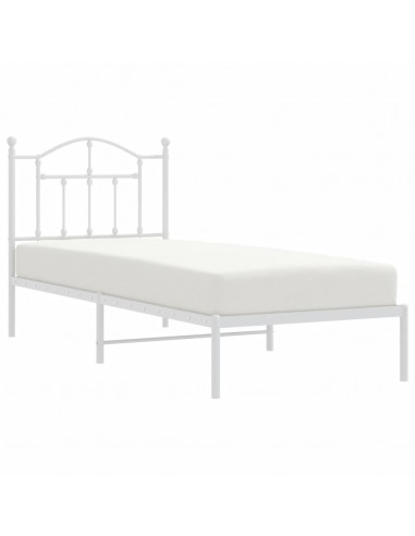 Giroletto con Testiera Metallo Bianco 80x200 cm