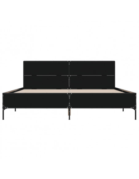 Giroletto Nero 120x200 cm in Legno Multistrato e Metallo