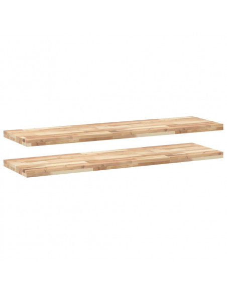 Mensole da Parete 2 pz 140x40x4 cm Legno Acacia Non Trattato