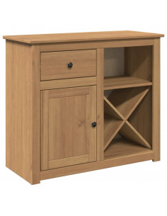 Credenza con Cassetto Panama 93x40x80 cm Legno Massello di Pino 2