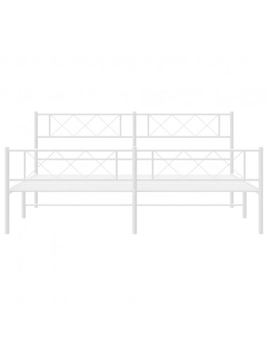 Giroletto con Testiera e Pediera Metallo Bianco 183x213 cm