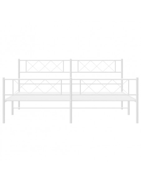 Giroletto con Testiera e Pediera Metallo Bianco 183x213 cm