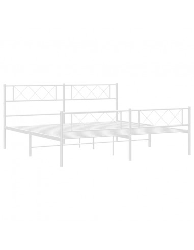 Giroletto con Testiera e Pediera Metallo Bianco 183x213 cm