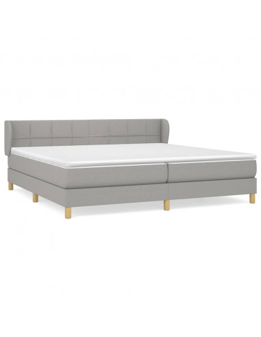 Giroletto a Molle con Materasso Grigio Chiaro 200x200cm Tessuto