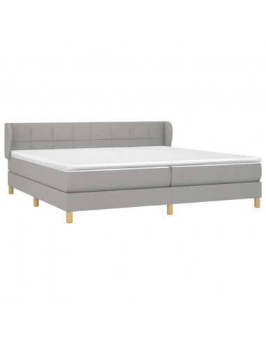 Giroletto a Molle con Materasso Grigio Chiaro 200x200cm Tessuto