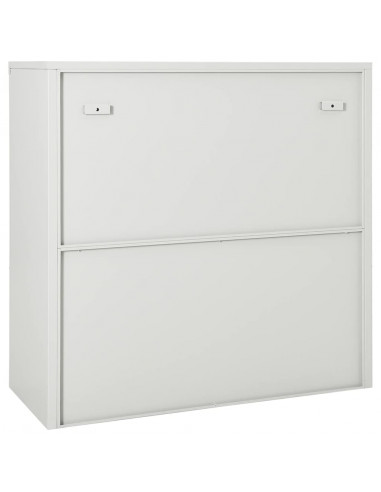 Armadio con Ante Scorrevoli Grigio Chiaro 90x40x90cm in Acciaio