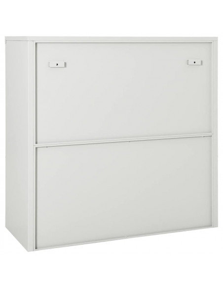 Armadio con Ante Scorrevoli Grigio Chiaro 90x40x90cm in Acciaio