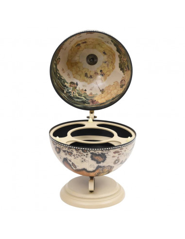 Minibar da Tavola a Globo Supporto per Vini in Eucalipto Bianco