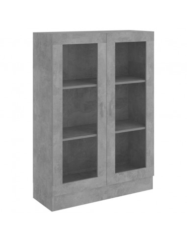 Armadietto Vetrina Grigio Cemento 82,5x30,5x115 cm Multistrato