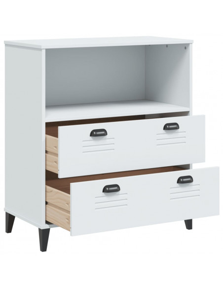 Libreria VIKEN Bianca 80x40x90 cm in Legno Massello di Pino