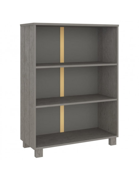 Libreria HAMAR Grigio Chiaro 85x35x112cm Legno Massello di Pino