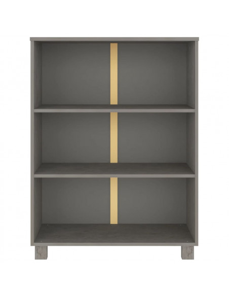 Libreria HAMAR Grigio Chiaro 85x35x112cm Legno Massello di Pino