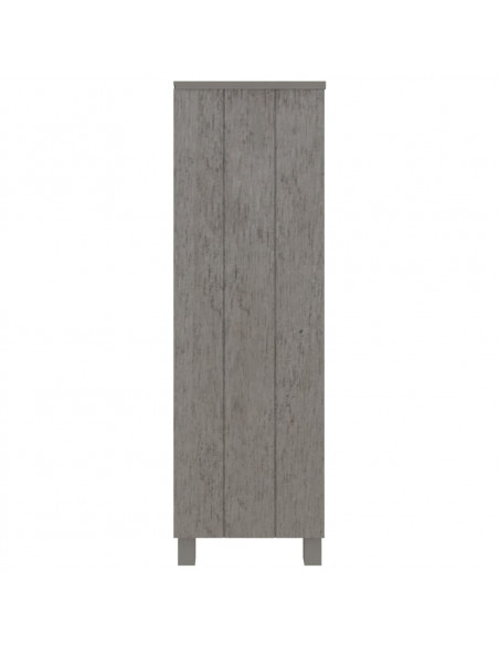 Libreria HAMAR Grigio Chiaro 85x35x112cm Legno Massello di Pino