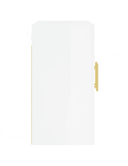 Armadietto a Muro Bianco Lucido 60x31x60 cm Legno Multistrato