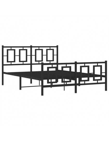 Giroletto con Testiera e Pediera Metallo Nero 140x190 cm