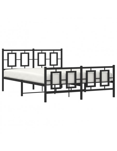 Giroletto con Testiera e Pediera Metallo Nero 140x190 cm