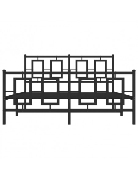 Giroletto con Testiera e Pediera Metallo Nero 140x190 cm