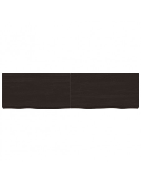 Piano Bagno Marrone Scuro 220x60x(2-6) cm Legno Trattato