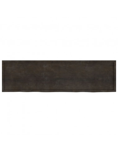 Piano Bagno Marrone Scuro 220x60x(2-6) cm Legno Trattato