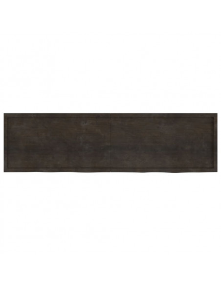 Piano Bagno Marrone Scuro 220x60x(2-6) cm Legno Trattato