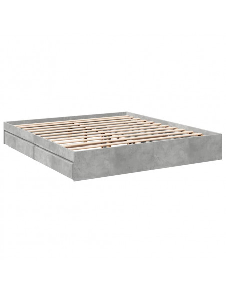 Giroletto Cassetti Grigio Cemento 200x200 cm Legno Multistrato