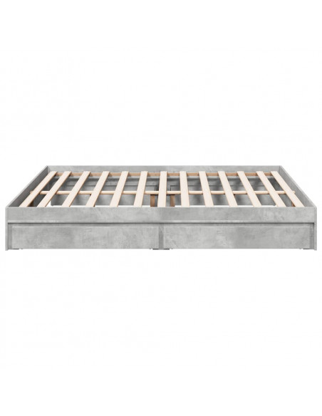 Giroletto Cassetti Grigio Cemento 200x200 cm Legno Multistrato