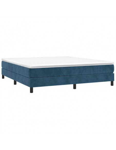 Giroletto a Molle Blu Scuro 180x200 cm in Velluto