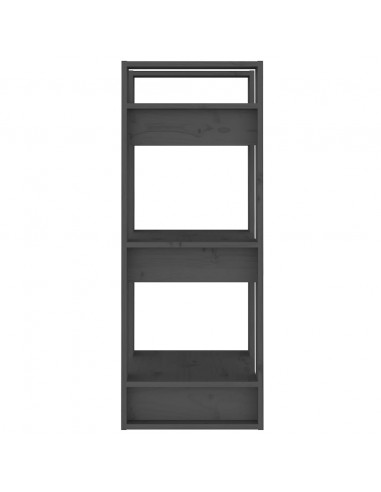 Libreria/Divisorio Grigio 41x35x91 cm in Legno Massello di Pino