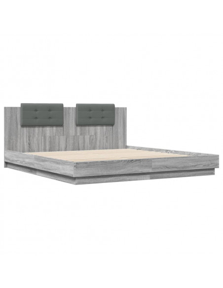 Giroletto Testiera Grigio Sonoma 160x200 cm Legno Multistrato