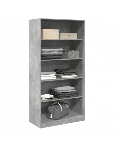 Armadio Grigio Cemento 100x50x200 cm in Legno Multistrato