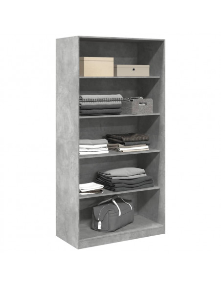 Armadio Grigio Cemento 100x50x200 cm in Legno tecnico