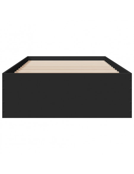 Giroletto con Cassetti Nero 90x190 cm in Legno Multistrato