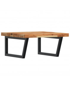 Ripiano a Parete per Lavabo in Acciaio e Massello di Acacia 2