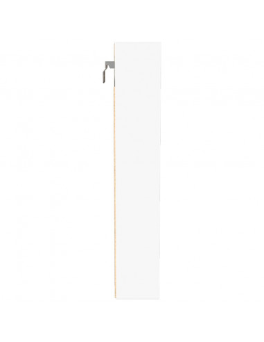 Armadietto con Vetrina Bianco 100x8,5x50 cm Legno Multistrato