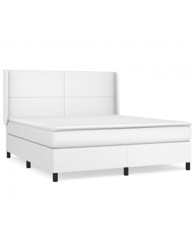 Giroletto a Molle con Materasso Bianco 180x200 cm in Similpelle