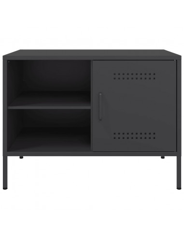 Mobili TV 2pz Neri 68x39x50,5 cm in Acciaio